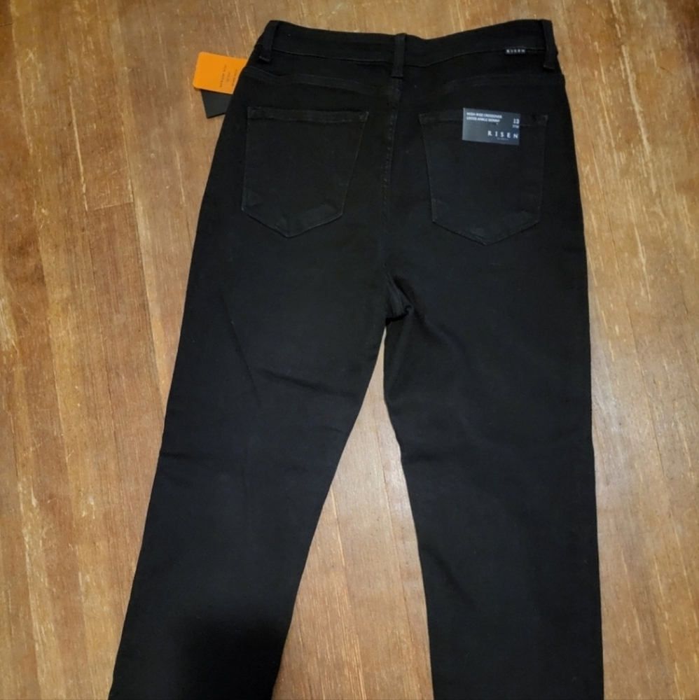 RISEN High Rise Crossover Loose Ankle Skinny SZ 13/31